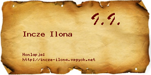 Incze Ilona névjegykártya
